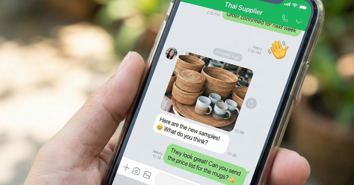 タイの工場とLINEで日本語・英語でやり取り