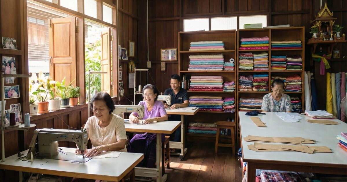 タイの小規模工房での生産風景