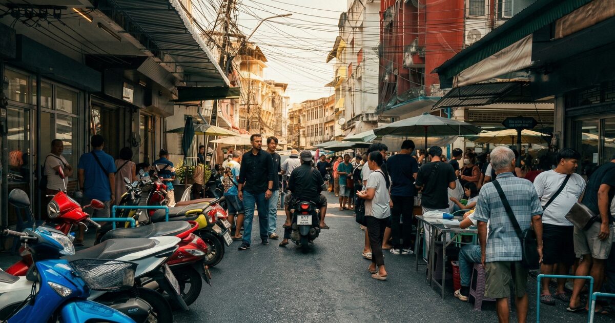 チャンタブリ宝石市場の取引風景
