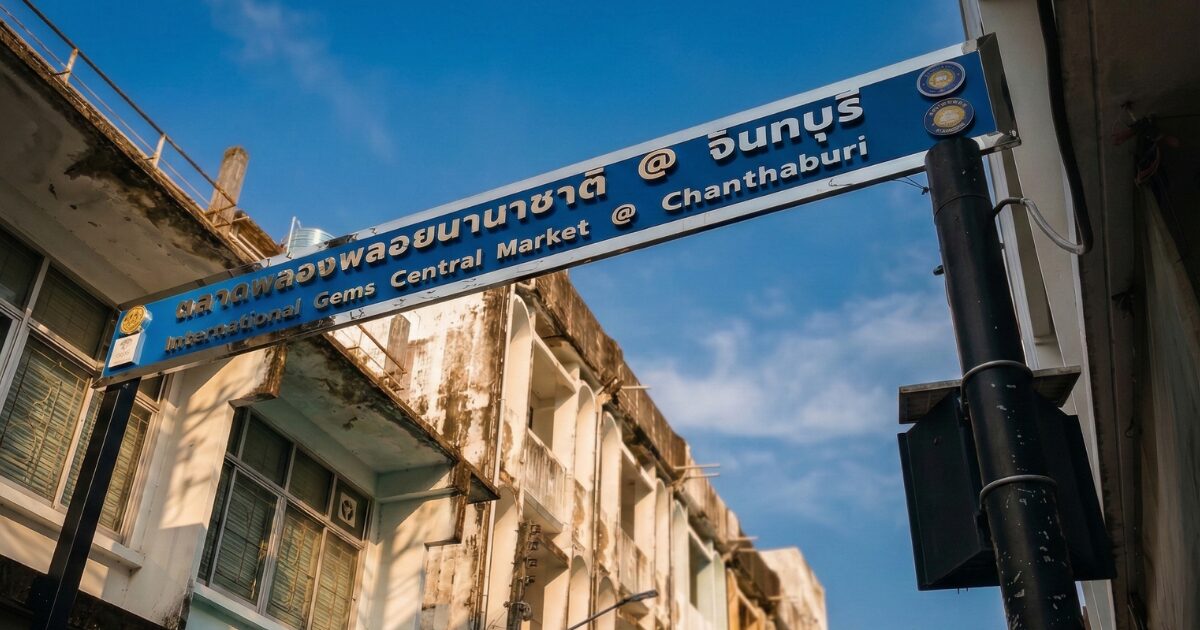 チャンタブリ宝石市場の活気ある風景