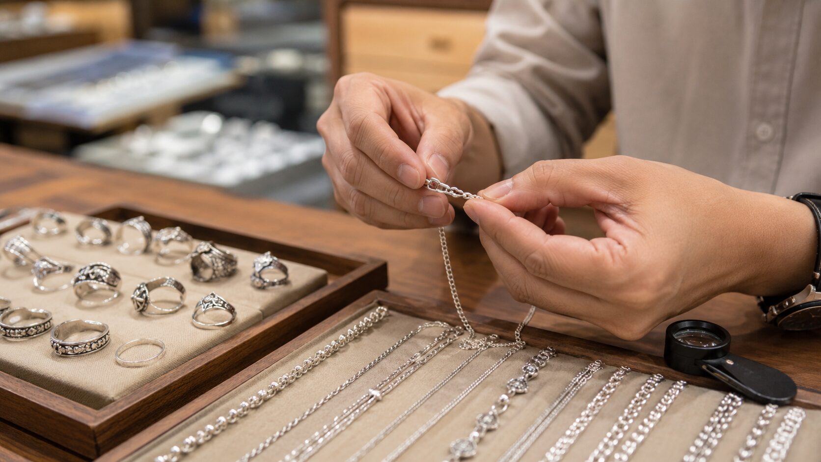 タイ仕入れ時のシルバーアクセサリー検品